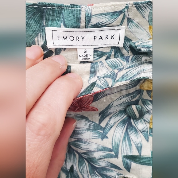 Tropical Print Button Front Mini Skirt - Picture 3 of 7